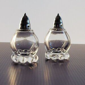 Imperial Glass Candlewick Clear Salt & Pepper Shakers, Vintage c1936-84 USA Made